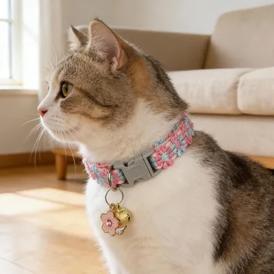 ZooVenture Katzenhalsband 3 Stück Bestickte Blumen Verstellbar ZooVenture Katzenhalsband 3 Stück Bestickte Blumen Verstellbar