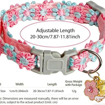 ZooVenture Collares de gato bordados con flores, 3 piezas