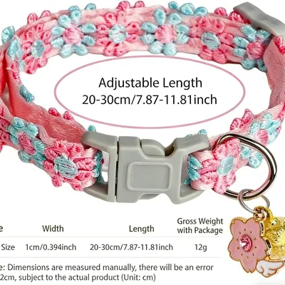 ZooVenture Katzenhalsband 3 Stück Bestickte Blumen Verstellbar ZooVenture Katzenhalsband 3 Stück Bestickte Blumen Verstellbar