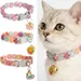 ZooVenture Katzenhalsband 3 Stück Bestickte Blumen Verstellbar