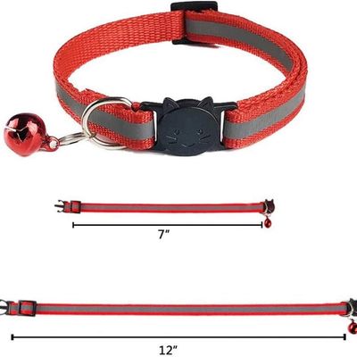 MCBOSON Collar reflectante antiestrangulamiento para gatos con cascabel