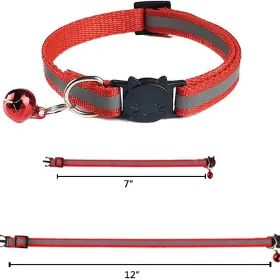 Anti-Strangulations-Halsband für Katzen – reflektierend, mit Glöckchen,