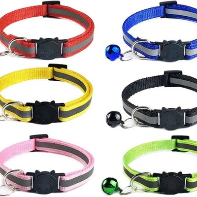ZooVenture Nylon-Katzenhalsband – 20–32 cm, mit Glöckchen und Reflektoren