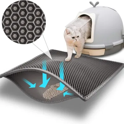 Katzenstreu-Matte für Katzentoiletten, wasserdicht, ungiftig, aus EVA Katzenstreu-Matte für Katzentoiletten, wasserdicht, ungiftig, aus EVA