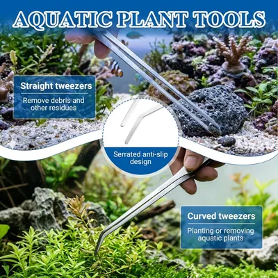 ZooVenture Kit 3-en-1 Aquarium - Pince, Ciseaux, Inox ZooVenture Kit 3-en-1 Aquarium - Pince, Ciseaux, Inox