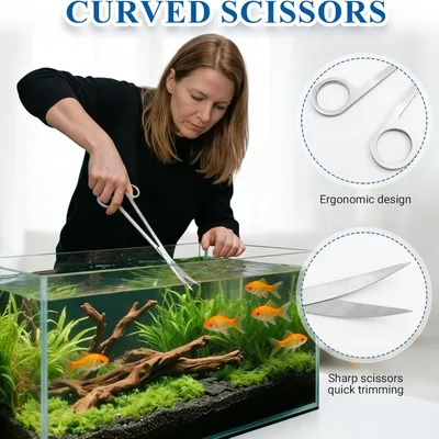 ZooVenture Kit 3-en-1 Aquarium - Pince, Ciseaux, Inox ZooVenture Kit 3-en-1 Aquarium - Pince, Ciseaux, Inox