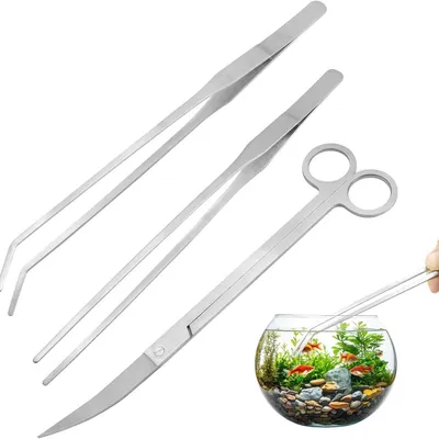 ZooVenture Kit 3-en-1 Aquarium - Pince, Ciseaux, Inox ZooVenture Kit 3-en-1 Aquarium - Pince, Ciseaux, Inox