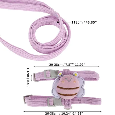 Harnais Chat PetTribes Mauve Design Abeille et Laisse Ajustable