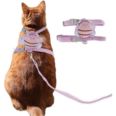 Harnais Chat PetTribes Blau Design Bienen Einstellbar Harnais Chat PetTribes Blau Design Bienen Einstellbar