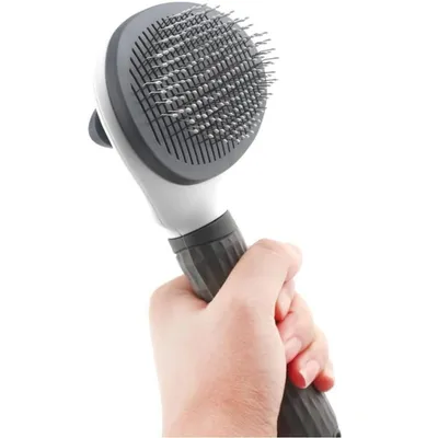 PetTribes Brosse Démêlante Chat Chien, Aiguilles Inox, 1 Bouton PetTribes Brosse Démêlante Chat Chien, Aiguilles Inox, 1 Bouton