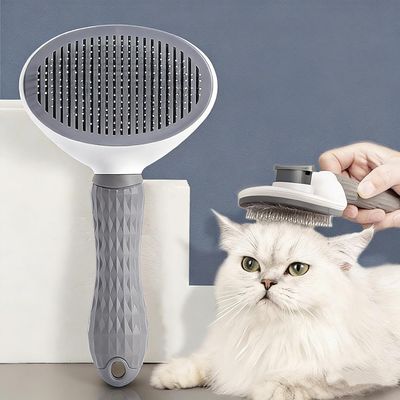PetTribes Brosse Démêlante Chat Chien, Aiguilles Inox, 1 Bouton