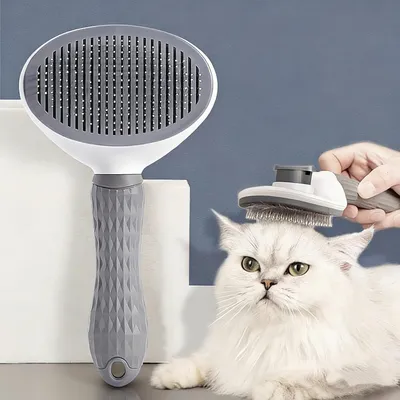 PetTribes Brosse Démêlante Chat Chien, Aiguilles Inox, 1 Bouton PetTribes Brosse Démêlante Chat Chien, Aiguilles Inox, 1 Bouton