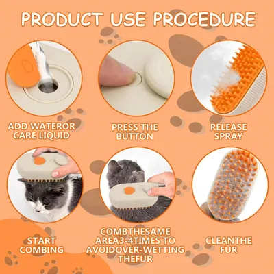 PetTribes Brosse Vapeur 3 en 1 Chat PetTribes Brosse Vapeur 3 en 1 Chat