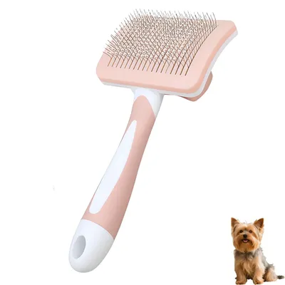 PetTribes Brosse Auto-Nettoyante Chiens Petits Poils Longs, Rose PetTribes Brosse Auto-Nettoyante Chiens Petits Poils Longs, Rose