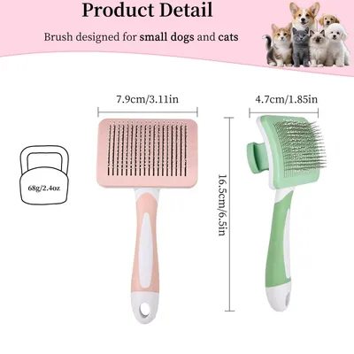 PetTribes Brosse Auto-Nettoyante Chiens Petits Poils Longs, Rose PetTribes Brosse Auto-Nettoyante Chiens Petits Poils Longs, Rose
