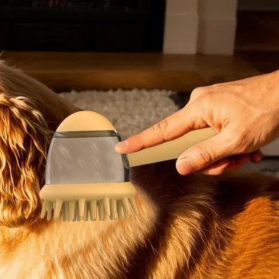 PetTribes Brosse de Bain Animaux Brosse Shampooing Massage PetTribes Brosse de Bain Animaux Brosse Shampooing Massage