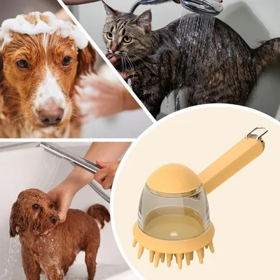 PetTribes Brosse de Bain Animaux Brosse Shampooing Massage PetTribes Brosse de Bain Animaux Brosse Shampooing Massage
