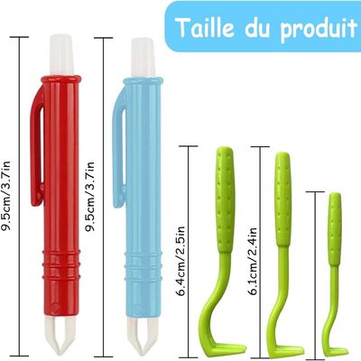 2 Pinces à Tiques + 3 Outils Anti-Tiques - Kit Extraction Sécurisé Animaux
