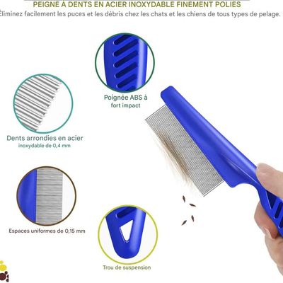 ZooVenture Kit 4 Peignes Toilettage - ABS, Inox, Ergonomiques