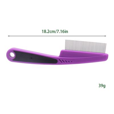 ZooVenture Peigne Anti-Puces - Dents Fin, Manche Caoutchouc