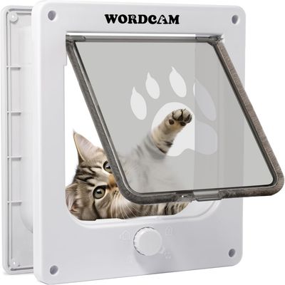 PetTribes Chatière 4 Sens Verrouillage pour Chat Moyen