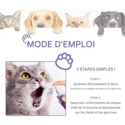 Zoomtopia Spray nettoyage dentaire pour chien et chat haleine fraîche Zoomtopia Spray nettoyage dentaire pour chien et chat haleine fraîche