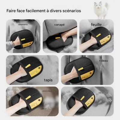 Zoomtopia Gant électrostatique pour d'épilation de chat et chien Zoomtopia Gant électrostatique pour d'épilation de chat et chien