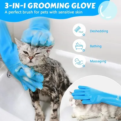 ZooVenture 2-in-1 Silicone Bath Glove - Non-Slip Brush Mitt ZooVenture 2-in-1 Silicone Bath Glove - Non-Slip Brush Mitt