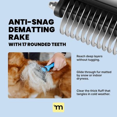 ZooVenture Dog Undercoat Rake - Metal Deshedding Double Coats