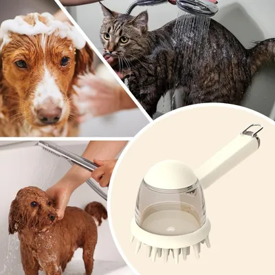 PetTribes Brosse de Bain Animaux Brosse Shampooing Massage PetTribes Brosse de Bain Animaux Brosse Shampooing Massage