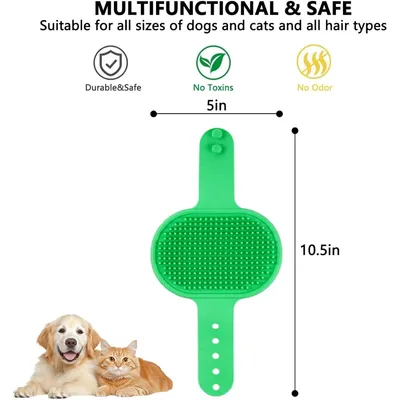 PetTribes Brosse Silicone Animaux 2 Pièces Vert Ajustable PetTribes Brosse Silicone Animaux 2 Pièces Vert Ajustable