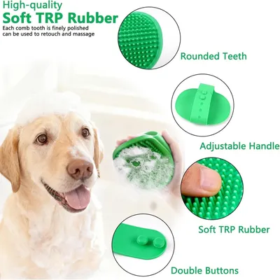 PetTribes Brosse Silicone Animaux 2 Pièces Vert Ajustable PetTribes Brosse Silicone Animaux 2 Pièces Vert Ajustable