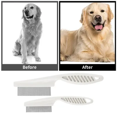 PetTribes Peigne Toilettage Multifonction Animaux (Blanc, Lot de 2) PetTribes Peigne Toilettage Multifonction Animaux (Blanc, Lot de 2)
