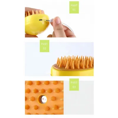 Peigne pulvérisateur électrique pour animaux de compagnie, jaune Peigne pulvérisateur électrique pour animaux de compagnie, jaune