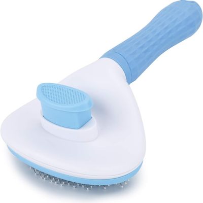 ZooVenture Self-Cleaning Pet Brush - One-Click, Steel Needles