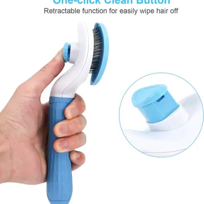 ZooVenture Self-Cleaning Pet Brush - One-Click, Steel Needles ZooVenture Self-Cleaning Pet Brush - One-Click, Steel Needles