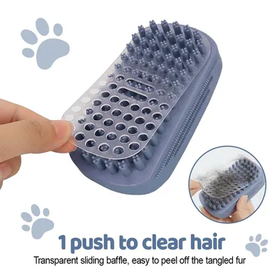PetTribes Brosse de Toilette Animaux Brosse Silicone Douce PetTribes Brosse de Toilette Animaux Brosse Silicone Douce