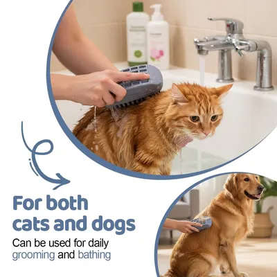 PetTribes Brosse de Toilette Animaux Brosse Silicone Douce PetTribes Brosse de Toilette Animaux Brosse Silicone Douce
