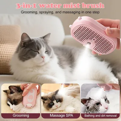 ZooVenture Brosse Vapeur 3 en 1 Chat Chien USB ZooVenture Brosse Vapeur 3 en 1 Chat Chien USB