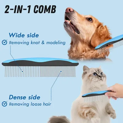 ZooVenture Brosse 2-en-1 Chien Chat - Sous-Poil, Manche TPR ZooVenture Brosse 2-en-1 Chien Chat - Sous-Poil, Manche TPR