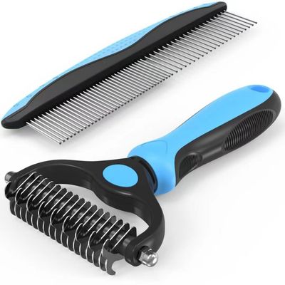 ZooVenture Brosse 2-en-1 Chien Chat - Sous-Poil, Manche TPR