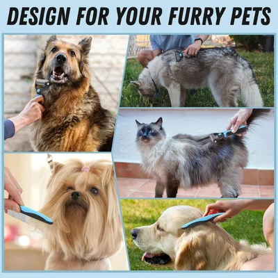 ZooVenture Brosse 2-en-1 Chien Chat - Sous-Poil, Manche TPR ZooVenture Brosse 2-en-1 Chien Chat - Sous-Poil, Manche TPR