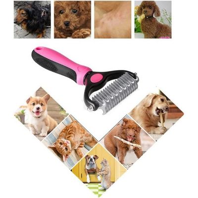 ZooVenture Peine doble gatos perros - Acero inoxidable, antideslizante, 9