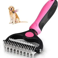 ZooVenture Peigne Double Chat Chien - Inox, Antidérapant, 9 Dents