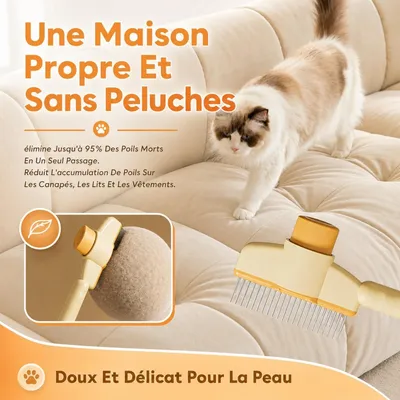 MCBOSON Brosse Attrape-Poils Anti-Poils Jaune Chat Chien MCBOSON Brosse Attrape-Poils Anti-Poils Jaune Chat Chien