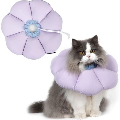 PetTribes Colerette Anti-Léchage Chat Violet Fleur Taille S, Imperméable