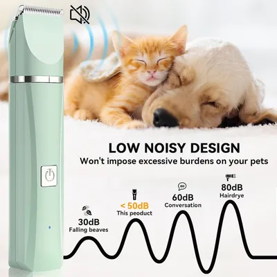 PetTribes Tondeuse 4-en-1 Sans Fil Verte Animaux (USB, <50dB) PetTribes Tondeuse 4-en-1 Sans Fil Verte Animaux (USB, <50dB)
