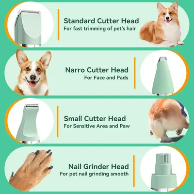 PetTribes Tondeuse 4-en-1 Sans Fil Verte Animaux (USB, <50dB) PetTribes Tondeuse 4-en-1 Sans Fil Verte Animaux (USB, <50dB)