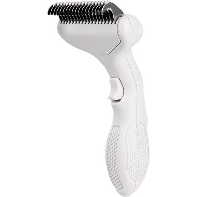 Zoomtopia Brosse autonettoyante chat chien poils longs blanc métal