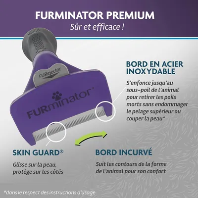 FURMINATOR Brosse toilettage chat grand taille poils longs Violet FURMINATOR Brosse toilettage chat grand taille poils longs Violet
